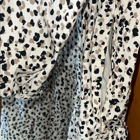 Who What Wear Lightweight Cotton Leopard Print Tiered Dress w/ Pockets - Picture 6 of 8